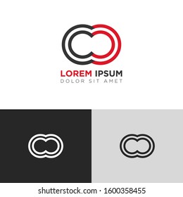 Initial Letter CO linked uppercase overlap modern logo design template. Suitable for business, consulting group company