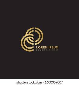 Initial Letter CO linked uppercase overlap modern gold logo vector design template. Suitable for business, consulting group company.