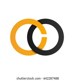 Initial Letter CO Logo Icon with Elegant Color Connection. Rounded Icon Logo.