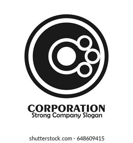 Initial Letter CO Logo Template Linked. Vector Connect Icon rounded concept
