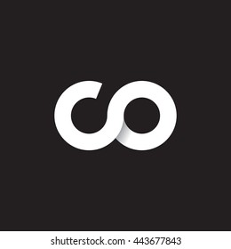 initial letter co modern linked circle round lowercase logo white black