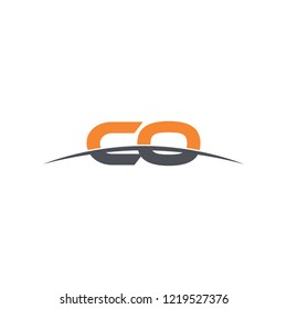Initial letter CO, overlapping movement swoosh horizon logo vector