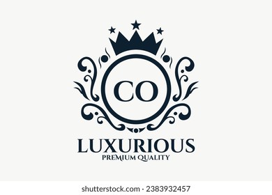 Initial  Letter CO Royal Luxury Logo template in vector art for luxurious branding  vector illustration.

