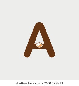 Initial Letter A Coffee Cup logo design. Coffee Shop design concept alphabet font. Vector Illustration.