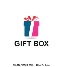 Letra inicial I con colorido concepto vectorial de caja regalo y logotipo de cinta. Plantilla de icono del cuadro de regalo