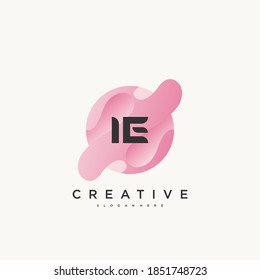 IE Initial Letter Colorful logo icon design template elements Vecto