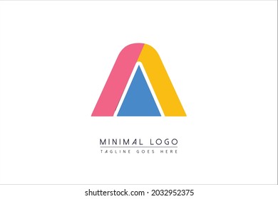 Una letra inicial logotipo colorido monograma Símbolo de icono de ilustración de diseño de vectores