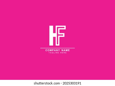 initial letter combination of HF or FH minimal logo