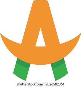 Initial letter A combined with a horizontal stroke of a modern logo design template.