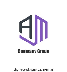 Initial Letter AM Company Design Logo