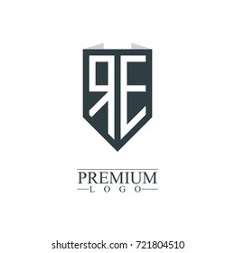 Initial Letter RE Company Design Logo Template