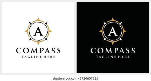 Anfangsbuchstabe Ein Kompass-Logo-Design, Kreis-Logo-Grafiksymbol