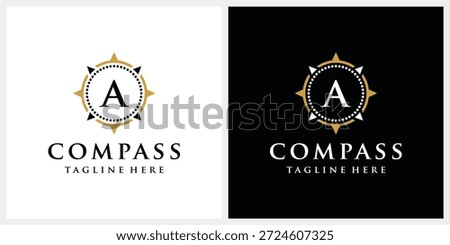 Initial letter A compass logo design, circle logo graphic icon