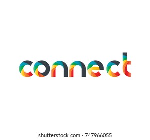 Initial Letter Connect Colorful Design Logo Template