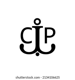 Initial letter CP anchor simple logo.