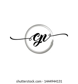 Initial letter CP beautiful handwriting logo vector template