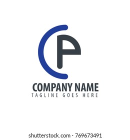 Initial Letter CP Design Logo