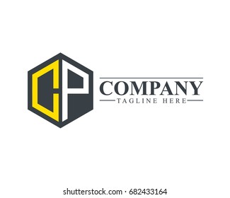 Initial Letter CP Hexagonal Logo