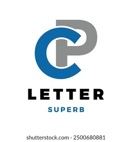 Initial Letter CP Icon Logo Design Template