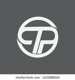 initial letter cp linked circle lowercase logo