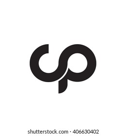 initial letter cp linked circle lowercase monogram logo black