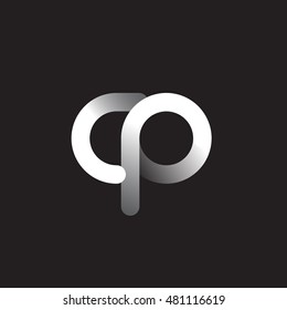 Initial Letter CP Linked Circle Lowercase Logo Black & White