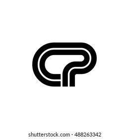 Initial Letter CP Linked Design Template Elements Logo Black