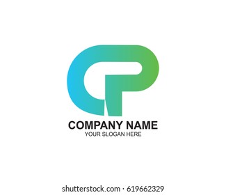 Initial Letter CP Linked Design Template Elements Logo 