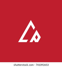 Initial Letter CP Linked Triangle Design Logo