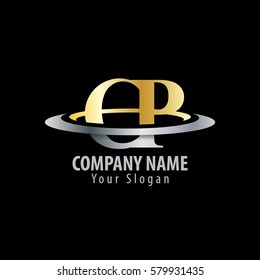 Initial Letter CP With Overlapping Swoosh Circle