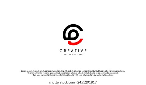 Initial letter CP PC logo design vector illustration.