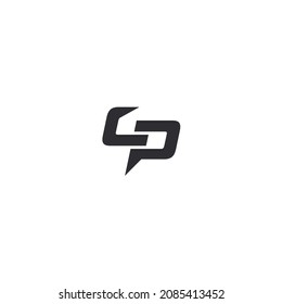 Diseño del logotipo de la plantilla CP de la letra inicial