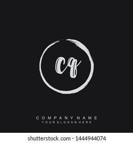 Initial letter CQ beautiful handwriting logo vector template