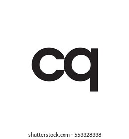 Initial letter CQ black white logo