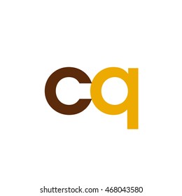 Initial letter CQ brown yellow color logo