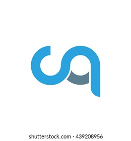 initial letter cq linked round lowercase logo blue