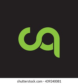 initial letter cq linked round lowercase logo green
