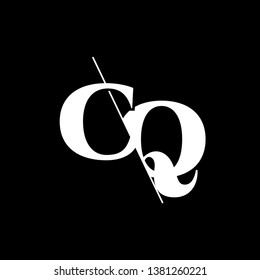 Initial Letter CQ Monogram Sliced. Modern logo template isolated on black background