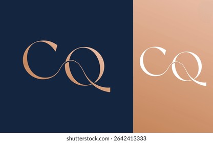 Initial letter CQ QC logo design vector illustration for couple, wedding, and business
