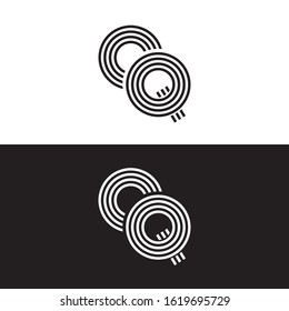 Initial letter cq uppercase modern logo design template elements. Black and white letter Isolated on white and black background. Suitable for business, consulting group company.