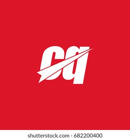 initial letter cq white logo in red background