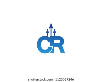 Initial Letter CR Arrow Chart Finance Business