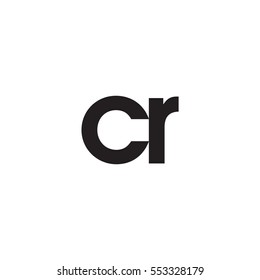 Initial letter CR black white logo