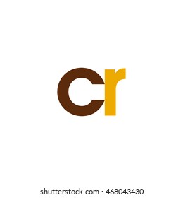Initial letter CR brown yellow color logo