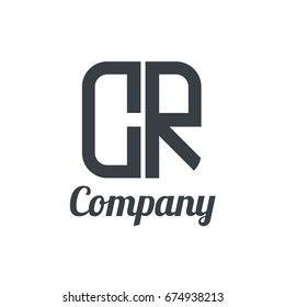 Initial Letter CR Linked Box Design Logo