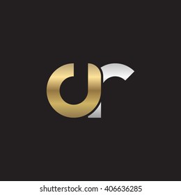 initial letter cr linked circle lowercase logo gold silver black background