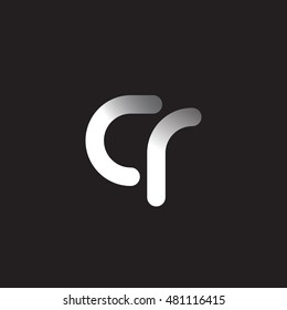 Initial Letter CR Linked Circle Lowercase Logo Black & White