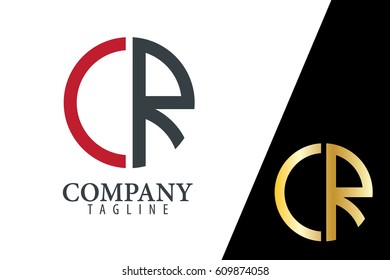 Initial Letter CR With Linked Circle Logo