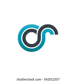 Initial Letter CR OR Linked Design Logo Blue Black