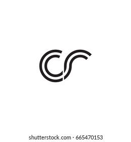 Initial letter cr, linked outline rounded lowercase, monogram black